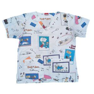 Dennis the Menace Scrub Top Womens Size M Pediatric Cartoon Nurse Wear